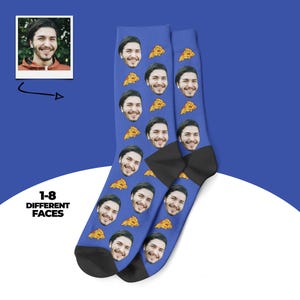 Custom Pizza Socks, Personalized Funny Socks, Novelty Food Socks, Unique Gift, Pizza Lover Socks, Custom Socks, Fun Photo Socks