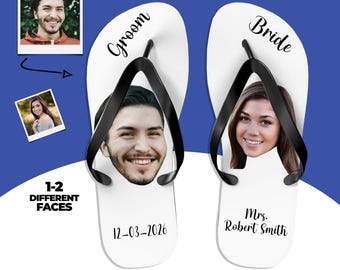 Chanclas personalizadas para la novia, calzado nupcial a medida, sandalias para la fiesta nupcial, chanclas de playa para la despedida de soltera.