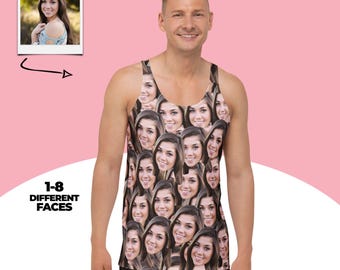 Custom Faces Unisex Tank Top, Personalized Tank Top, Photo Tank Top, Gift For Him, Gift For Dad, Father's Day
