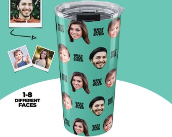Custom Tumbler, Personalized Photo Tumbler With Text, Customized Travel Mug, Personalized Gift, Face Tumbler, Gift For Him, Gift For Her