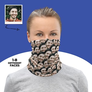 Custom Face Neck Gaiter, Personalized Photo Neck Warmer, Custom Face Mask Bandana, Funny Gaiter Gift, Custom Headwear For Him Her