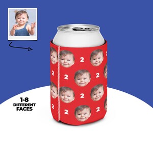 Birthday Can Cooler, Custom Face Photo Drink Sleeve, Funny Party Favor, Personalized Beverage Holder, Gift For Him, Gift For Dad