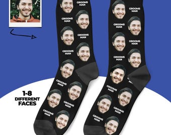 Calzini per testimoni dello sposo, Calzini personalizzati, Regali per testimoni dello sposo, Calzini con volti personalizzati, Calzini per il testimone dello sposo, Giorno del matrimonio, Calzini con foto