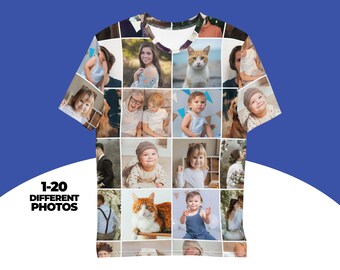 T-shirt personalizzata con collage di foto, maglietta con immagine personalizzata, maglietta per conservare i ricordi