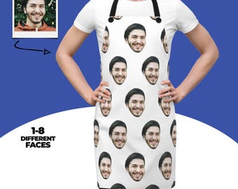 Custom Face Apron, Personalized Photo Kitchen Wear, Funny Grilling Gift, Novelty Chef Apron, Bachelorette Party Favor, Picture BBQ Apron