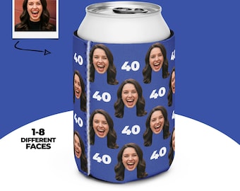 Custom Can Cooler, Funny Birthday Favor, Personalized Photo Can Cooler, Funny Photo Can Cooler, Custom Faces Can Cooler, Photo Can Cooler