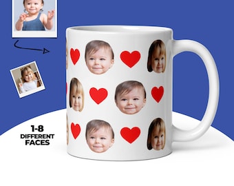 Custom Face Mug, Personalized Photo Mug, Gift For Mom Dad, Personalized Parent Gift, Anniversary Gift, Family Picture Mug, Custom Coffee Mug