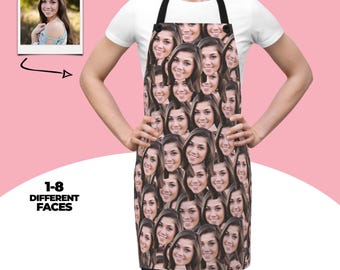 Custom Faces Apron, Funny Gift For Wife, Gift For Husband, Dad Apron, Mom Apron, Personalized Apron, Custom Gift For Family