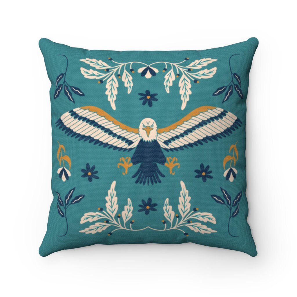 Eagle Bird Flying Throw Pillow Case, Best Lovely Gift Spun Polyester Square Cover.