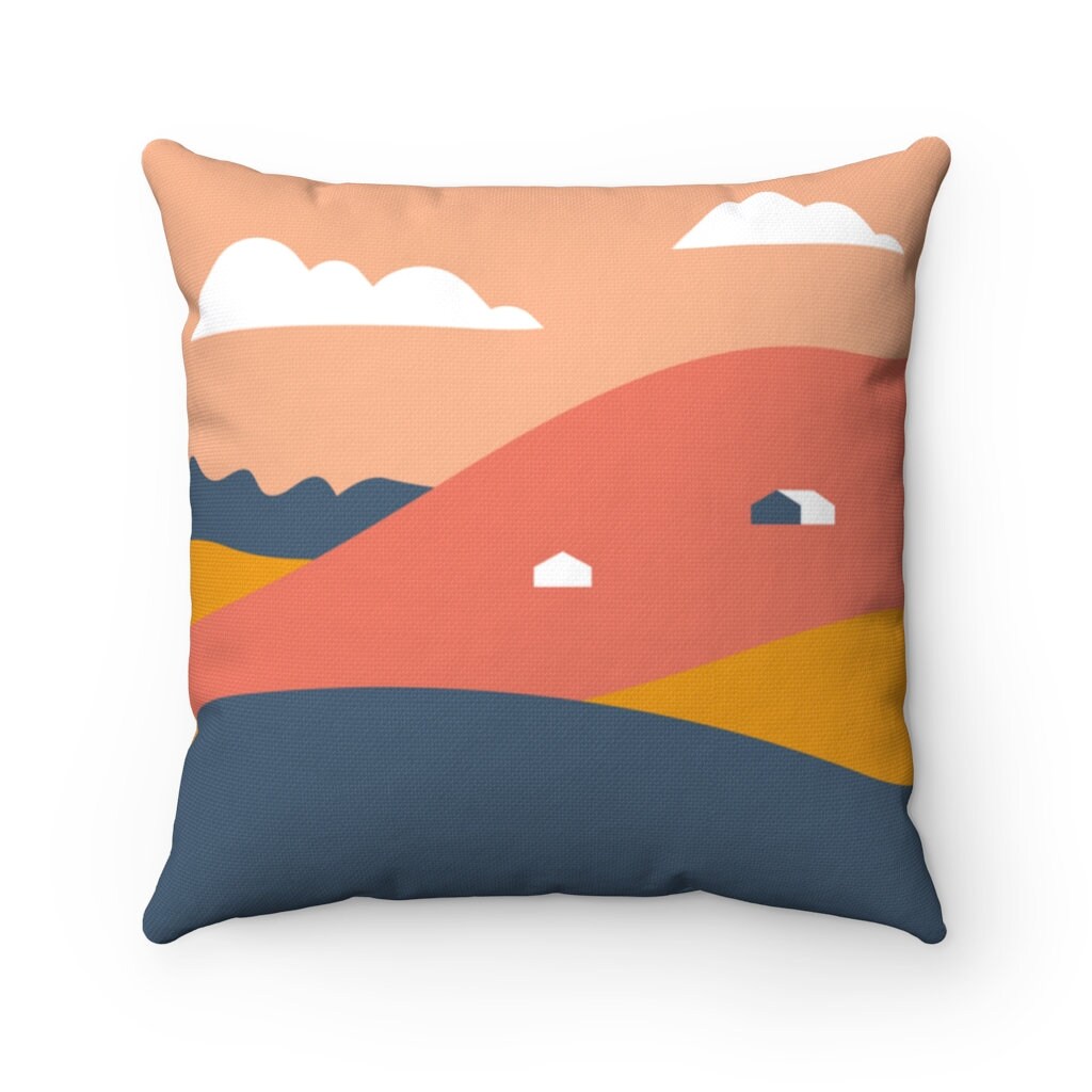 Abstract Mountains Throw Pillow Case, Best Lovely Gift Spun Polyester Square Cover.