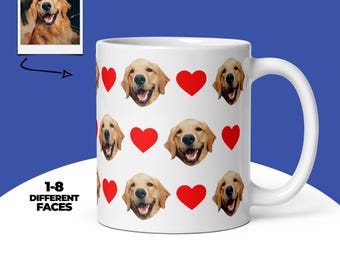 Hondenmok, gepersonaliseerde gezichtsmok, hondenfotomok, hondenliefhebber cadeau, hond moeder cadeau, hond vader cadeau, aangepaste huisdier foto mok, hondenliefhebber cadeau