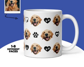 Aangepaste mok hond gezicht, gepersonaliseerde mok, hond fotomok, huisdier minnaar cadeau, hond moeder cadeau, hond vader cadeau, aangepaste huisdier foto mok, hondenliefhebber cadeau