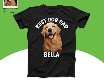 Custom Dog Dad T-Shirt, Personalized Dog Photo Shirt, Custom Pet Face Tee, Dog Lover Gift, Dog Mom Dad Shirt, Pet Portrait Shirt