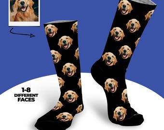 Customized Dog Socks, Custom Socks, Dog Lovers, Dog Photo Socks, Personalized Face On Socks, Fathers Day Gift, Pet Socks, Cat Socks