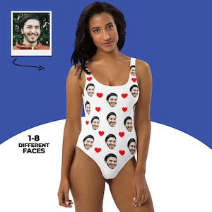 Benutzerdefinierte Gesichts Badeanzug, personalisierte Badeanzug, Foto Badeanzug Geschenk für sie, lustige Bademode, Gesichts Badeanzug, Bachelorette Geschenk