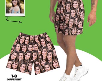Custom Face Shorts, Personalized Unisex Athletic Long Shorts, Photo Shorts, Personalized Gift, Gifts For Husband, Gift For Him