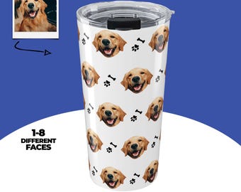 Bicchiere personalizzato per animali domestici, bicchiere personalizzato per cani, tazza con foto di cani, regalo personalizzato, bicchiere con volti, mamma di cani, papà di cani, regalo per amanti dei cani