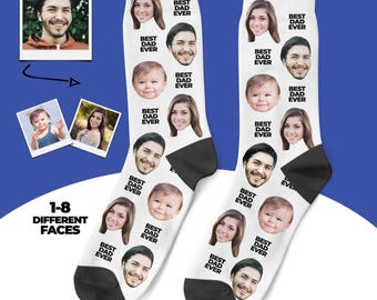 Meias personalizadas com foto "Melhor Pai do Mundo", presente de filha para filho, Dia dos Pais.