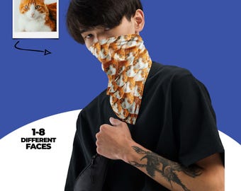 Bandana personalizzata con la faccia di un gatto, sciarpa personalizzata con foto di gatto, regalo per amanti dei gatti, accessorio regalo di compleanno per chi ama i gatti