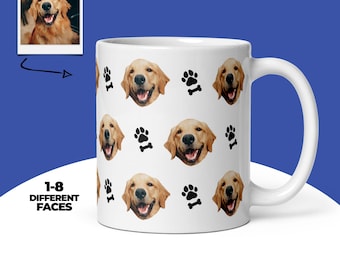Aangepaste hondenmok, gepersonaliseerde gezichtsmok, hondenfotomok, hondenliefhebber cadeau, hond moeder cadeau, hond vader cadeau, aangepaste huisdier foto mok, hondenliefhebber cadeau