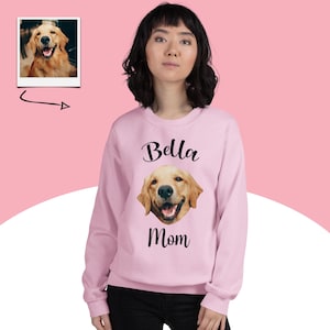 Custom Dog Face Sweatshirt, Cat Sweatshirt, Dog Lover Gift, Personalized Pet Sweatshirt, Gift For Mom, Custom Pet Sweater, Dog Mom Gift