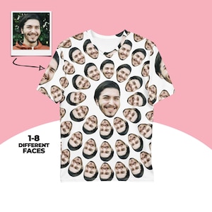 Custom Face T-shirt, Personalized Faces T-shirt, Funny Birthday Gift, Personalized Gift, Picture Tee, Face On T-shirt