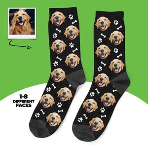 Custom Pet Socks, Personalized Dog Socks, Cat Socks, Face Socks, Funny Gift For Pet Lovers, Birthday Gift, Dog Dad, Dog Mom
