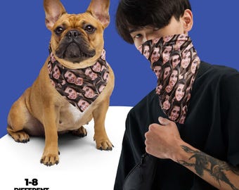 Custom Bandana, Personalized Photo Bandana, Picture Bandana, Dog Lover Gift, Dog Mom, Dog Dad, Dog Bandana, Personalized Bandana