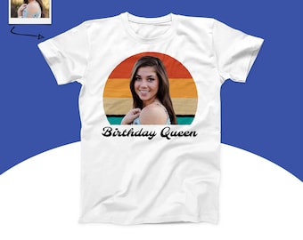 Custom Vintage Retro Birthday Photo T-Shirt, Personalized Birthday Shirt, Funny Birthday Gift, Custom Face Tee, Gift For Him, Gift For Her
