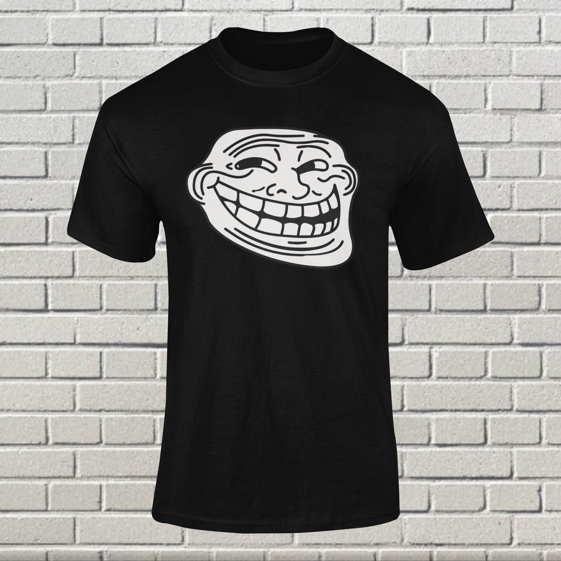 Comic Rage Troll Face Smiling Drawing Stencil (537)