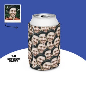 Benutzerdefinierte Gesichter Dosenkühler, lustiges Geburtstagsgeschenk, personalisierte Fotodosenkühler, lustiger Fotodosenkühler, benutzerdefinierte Gesichterdosenkühler