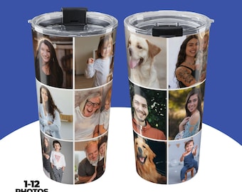 Personalized Photos Collage Tumbler, Custom Photo Tumbler, Customized Travel Mug, Personalized Gift, Gift For Dad, Gift For Mom, Custom Mug