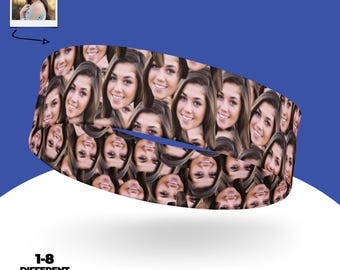 Custom Face Headband, Personalized Photo Hairband, Funny Printed Face Hair Accessory, Personalised Printed Hairband
