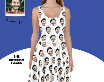 Benutzerdefinierte Gesicht Skater Kleid, personalisierte Foto Kleid, lustiges Kleid Geschenk, Gesicht Kleid für sie, benutzerdefinierte Sommerkleid, einzigartiges Geschenk für Frau