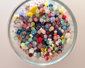 Ocean Bead Soup - Mystery Bead Mix for DIY Jewelry & Crafting | Shell, Pearl, Animal and Glass Beads