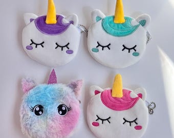 Portamonete magico unicorno: astuccio kawaii con cerniera pastello e catena
