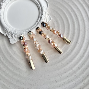 Handcrafted Pearl Hair Clips - White/Colorful Freshwater Pearls, Elegant & Vibrant Design for Everyday or Special Occasions