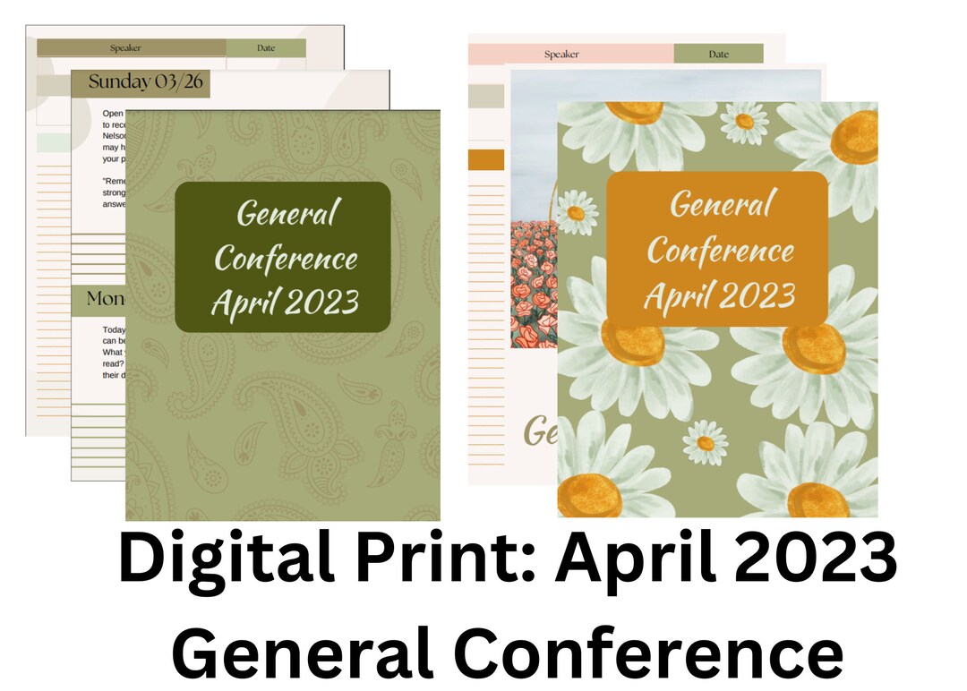 April 2023 General Conference Printable Notebook - Etsy