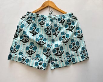 Floral Print Cotton Pajama Shorts: Lightweight Summer Loungewear
