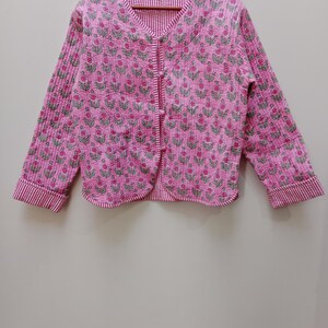 Handmade Block Print Quilted Cotton Jacket: Boho Kimono