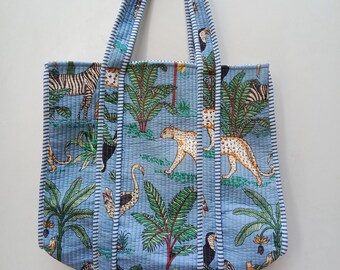 Bolso de mano acolchado de algodón con estampado floral: bolso de mano estilo hippie hecho a mano.