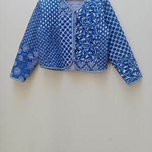 Handmade Block Print Cotton Quilted Jacket – Boho Kimono Style Women's Wear coat