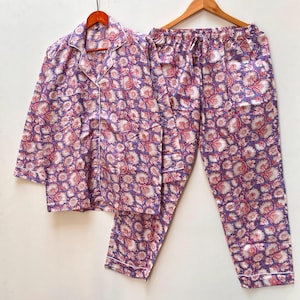 Indian Organic Cotton Pajama Set: Plaid Loungewear