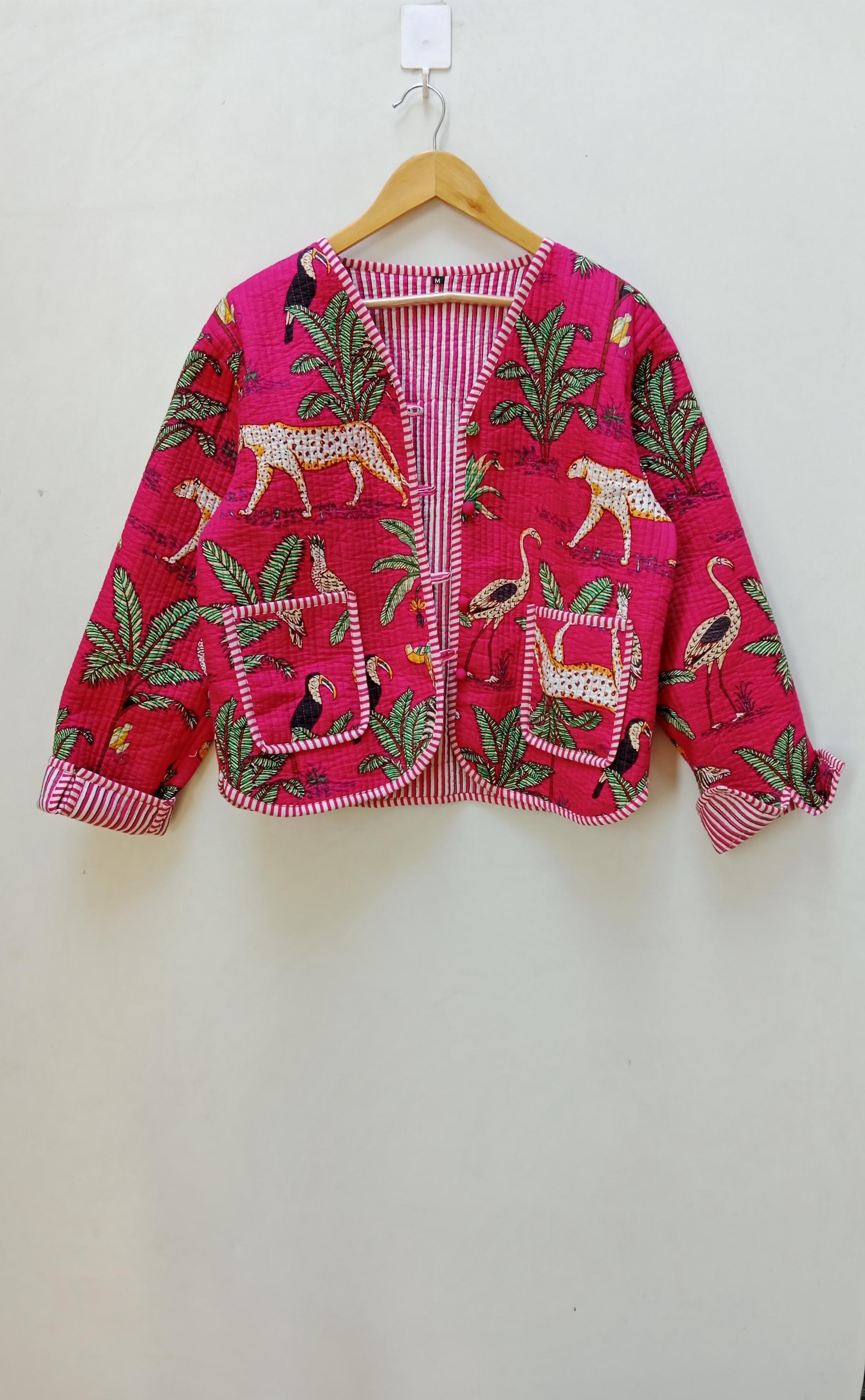 Cotton Handmade Reversible Light Weight Flora Jacket & Vest