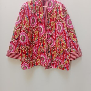 Indiase hand gewatteerde jassen katoenen bloemen Boho-stijl winterjas jas Streetwear Boho gewatteerde omkeerbare jas voor vrouwen