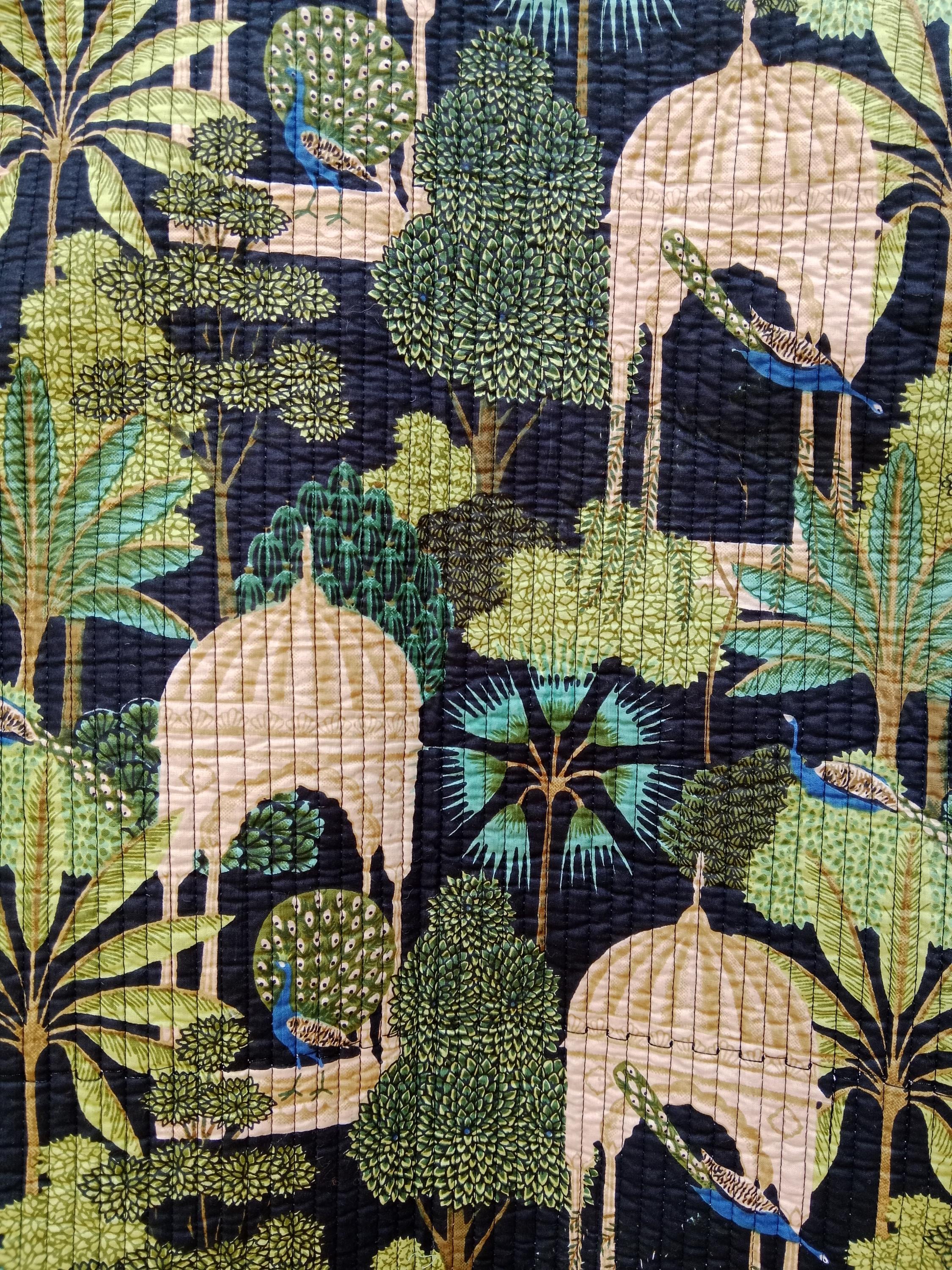 ハンドメイドブロックプリントコットンキルティングジャケット