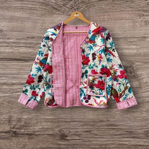 Handmade Block Print Quilted Jacket: Boho Kimono Coat