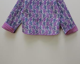 Handmade Block Print Cotton Quilted Jacket: Boho Women's Coat