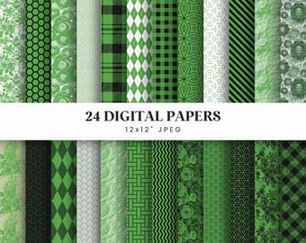 Green Digital Paper Bundle