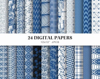 Paquete de papel digital azul